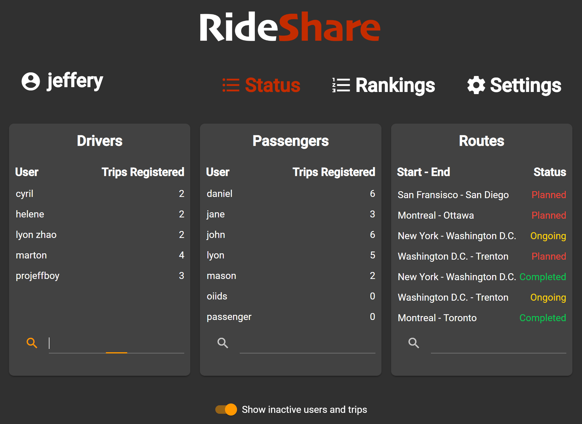 Rideshare Web